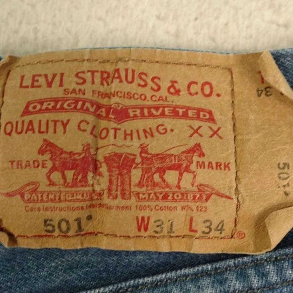 Levis' 501XX Blue Straight Fit Button Fly Denim Jeans W30xL30